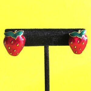 Vintage strawberry post earrings